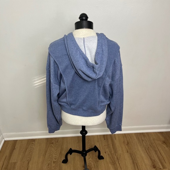 Nike Women's Cropped Hoodie Blue Pullover Long Sleeve Activewear Casual - Picture 4 of 12